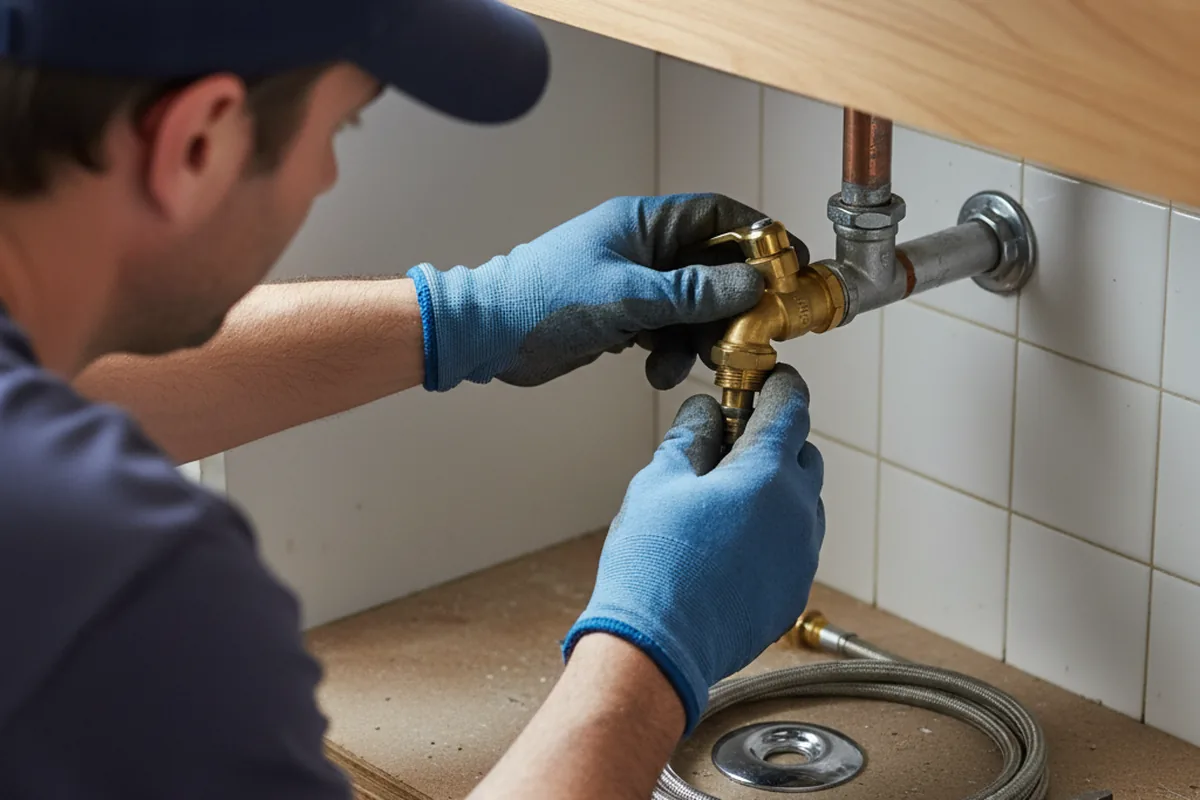 Shutoff valve and fitting work during Faucet and Fixture Repair in Nappanee